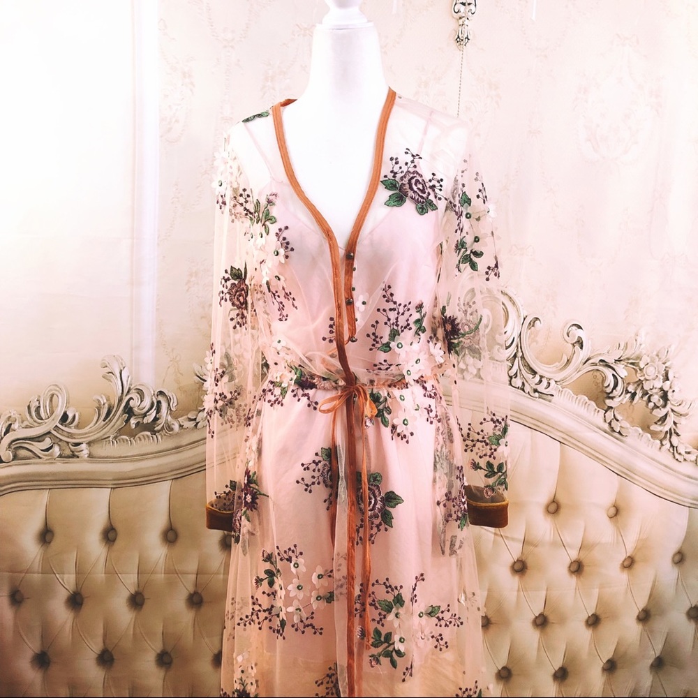 ARATTA / ANTHROPOLOGY BOHO EMBELLISHED KIMONO
